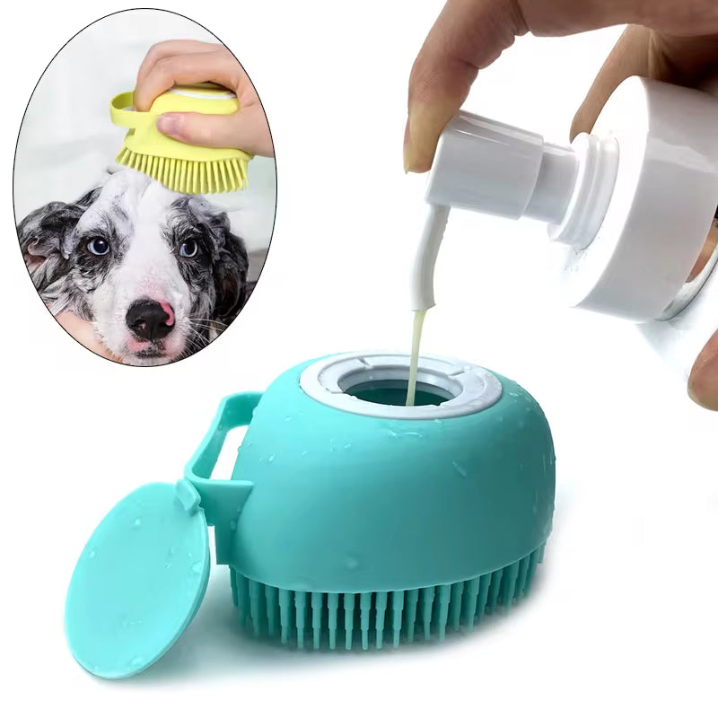 Dog Cat Bath Massage Brush/ Soft Silicone (Color Options)