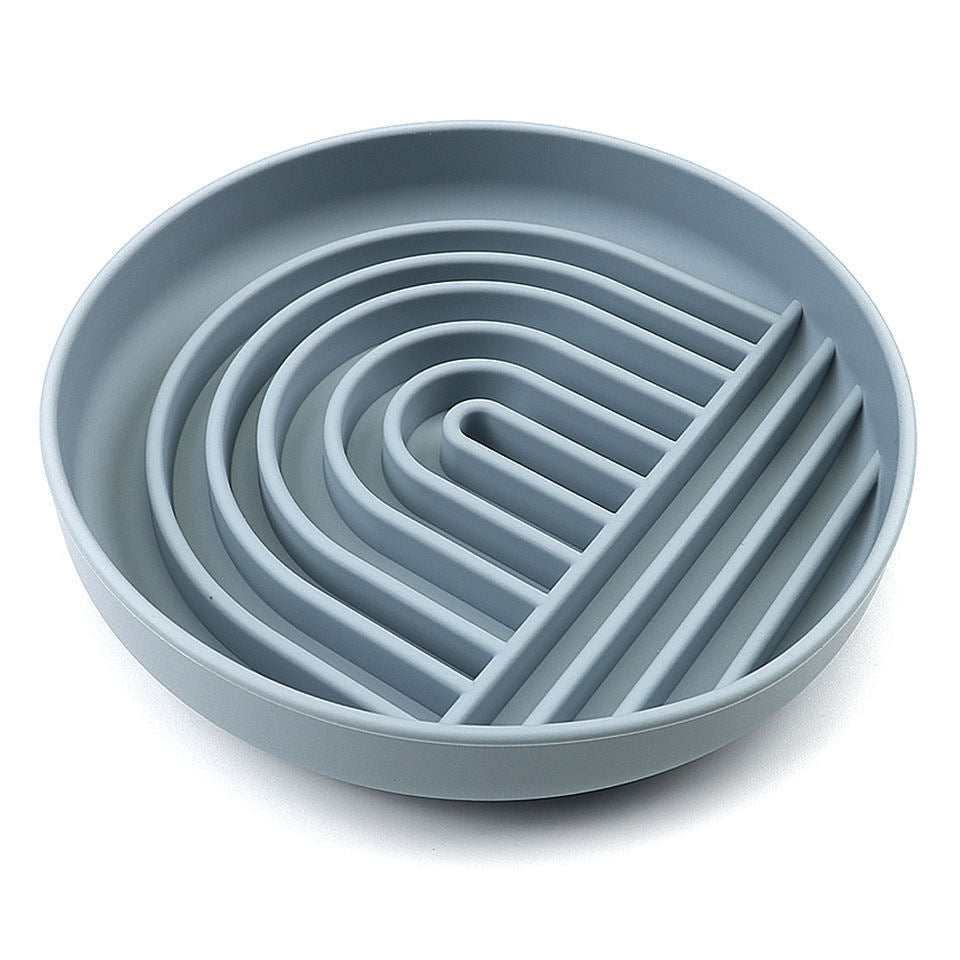 Beige Silicone Slow Feeder Bowl for Pets
