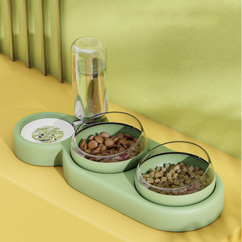 Pet Bowls/ Automatic Feeder Water Fountain/ Double Bowl (Color Options)