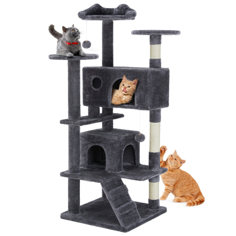 54 Inch Cat Tree/ Indoor Cat High-Rise Multi-Story Tower