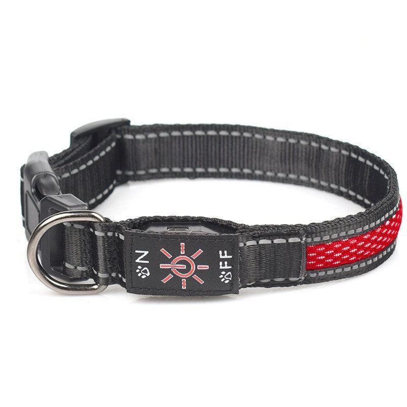 LED Luminous Waterproof Nylon Pet Collar with Type-C Charging