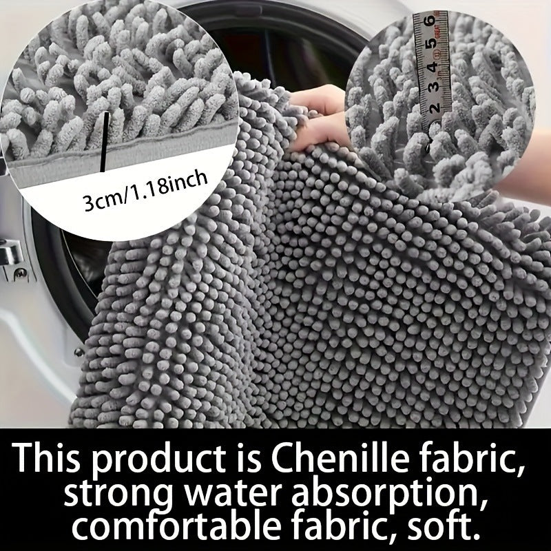 Pet Chenille Absorbent Non-Slip Bathroom Door Mat
