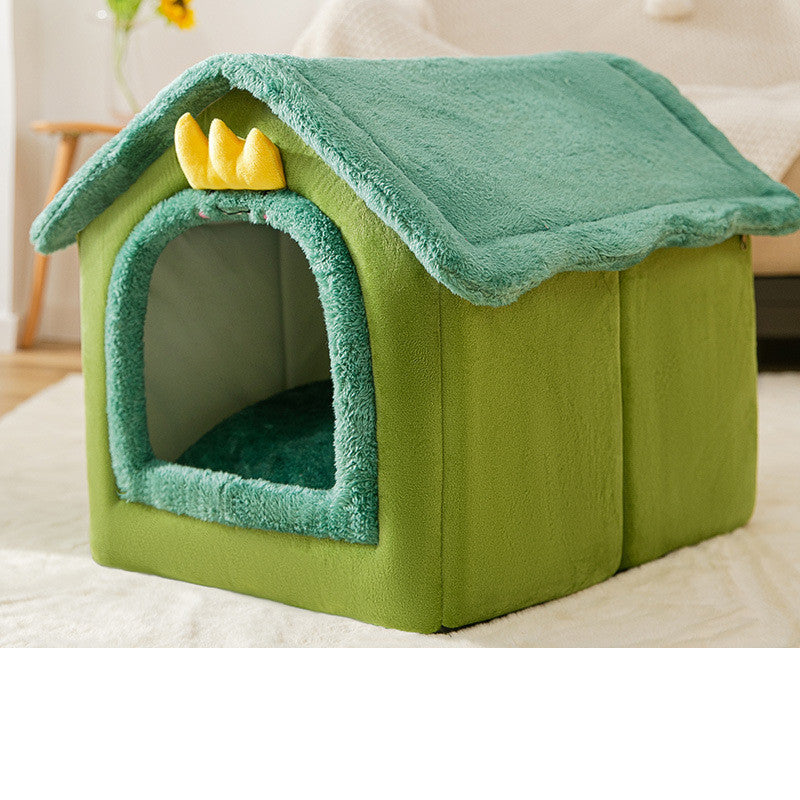 Foldable House Pet Cat Bed