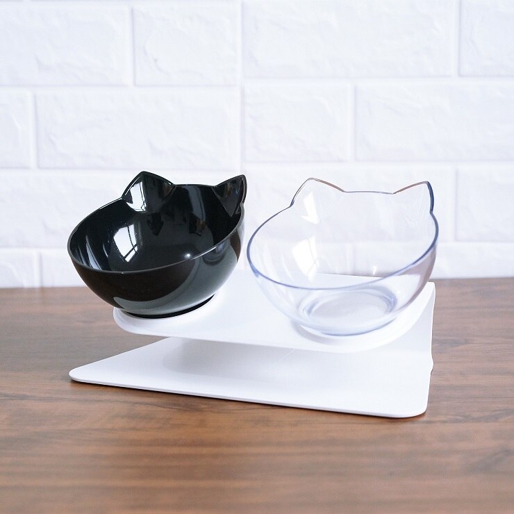 Non Slip Double Cat Bowl With Raised Stand Pet Food