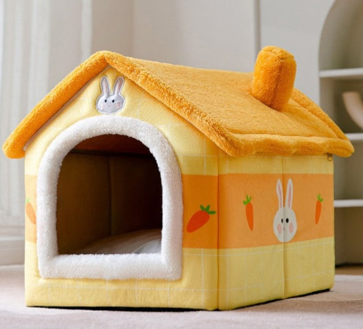 Foldable House Pet Cat Bed