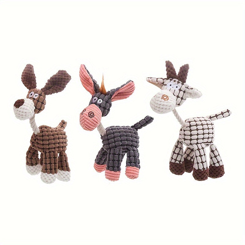 Squeaky Dog Toy Pack/ Cute Soft Durable Stuffed Animal Plush Toys with Squeakers (Options)