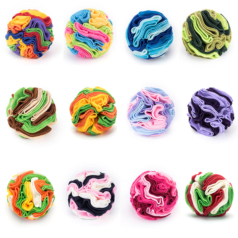 Snuffle Ball Interactive Dog Toys/ Brain Mental Stimulating Puzzle Toys for Dogs Enrichment/ Machine Washable (Color Options)