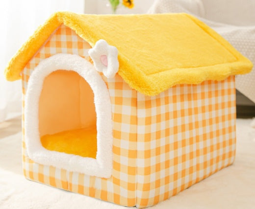 Foldable House Pet Cat Bed