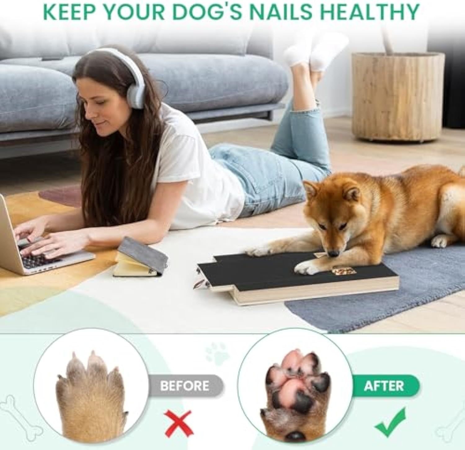 Dog Nail Grinder Board Scratch Pad For Nails With Treat Box