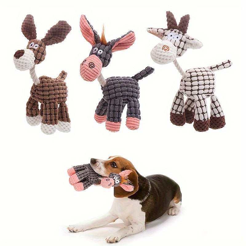 Squeaky Dog Toy Pack/ Cute Soft Durable Stuffed Animal Plush Toys with Squeakers (Options)