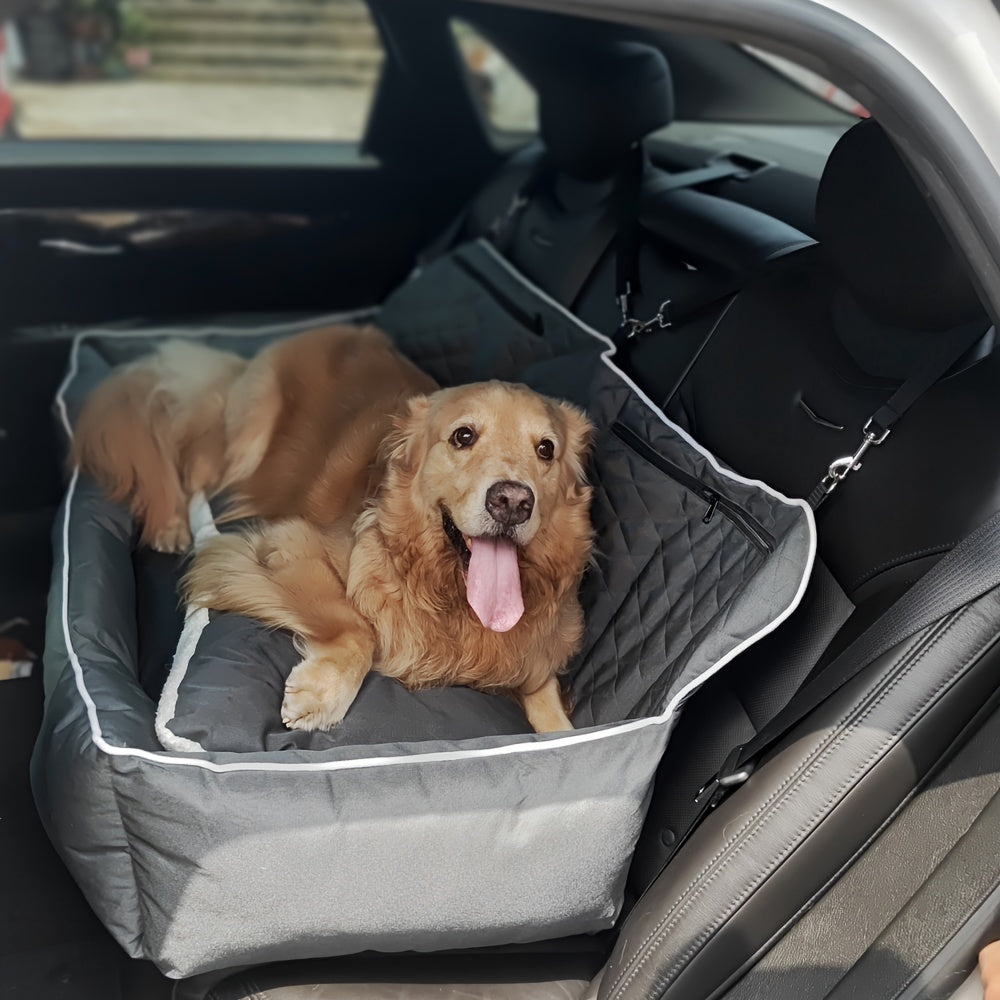 Large Dog Car Seat – Travel Bed with Safety Tethers