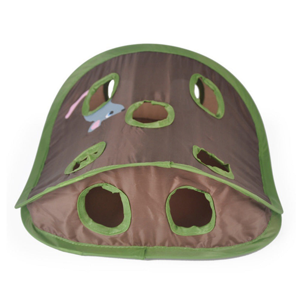 Cat Interactive Hide Seek Game 9 Holes Tunnel Mouse Hunt Intelligence Toy