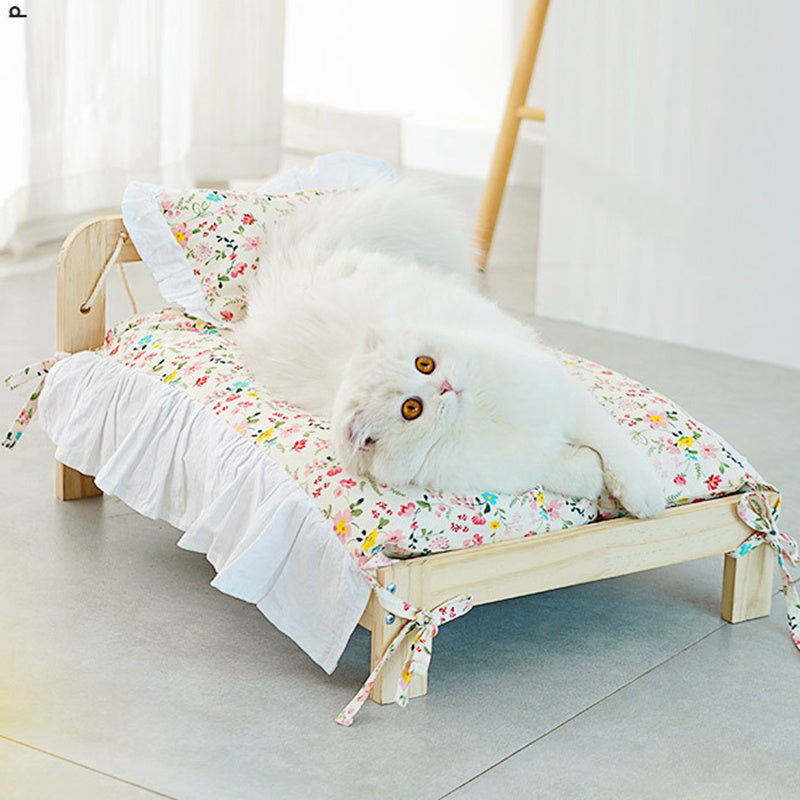 Solid Wood Cat Bed With Removable And Washable Pet Supplies For All Seasons