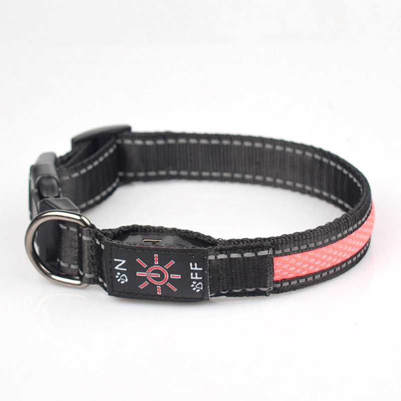 LED Luminous Waterproof Nylon Pet Collar with Type-C Charging