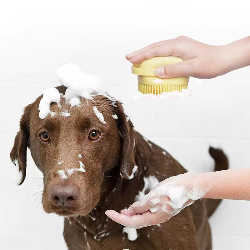 Dog Cat Bath Massage Brush/ Soft Silicone (Color Options)