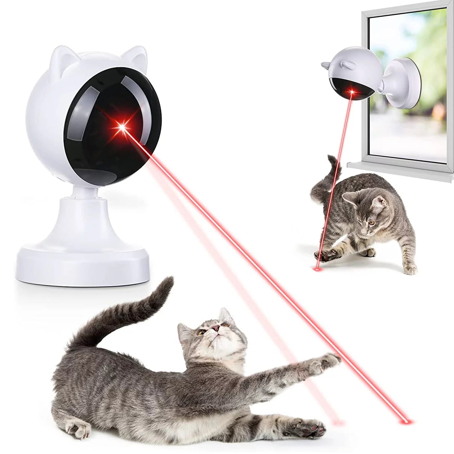 Interactive Laser Cat Toys for Indoor Cats/ Automatic White
