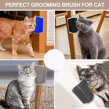 Cat Self Groomer Arch and Wall Corner Brush for Shedding and Massage