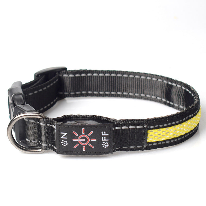 LED Luminous Waterproof Nylon Pet Collar with Type-C Charging