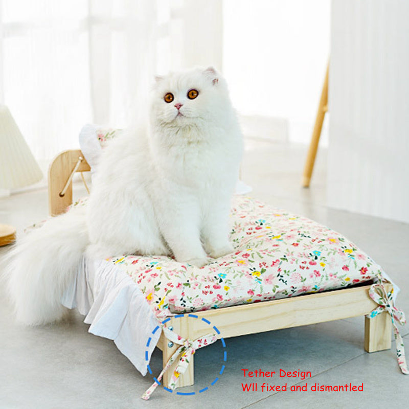 Solid Wood Cat Bed With Removable And Washable Pet Supplies For All Seasons