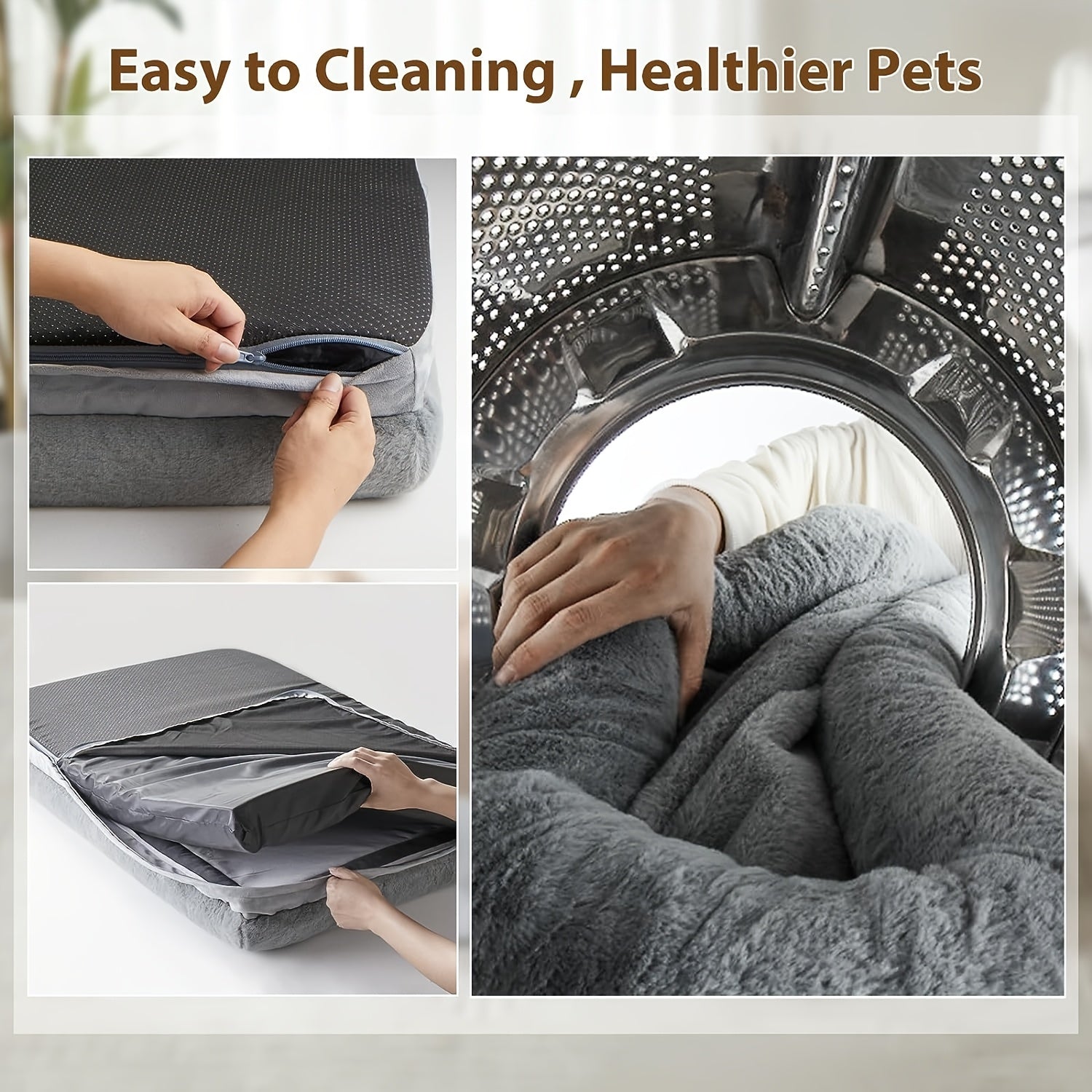 Extra Large Plush Orthopedic Dog Bed with Bolster