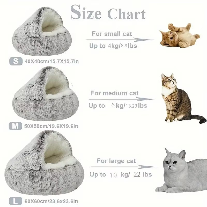 Plush Pet Cave Bed/ Nest for Dogs and Cats (Color and Size Options)