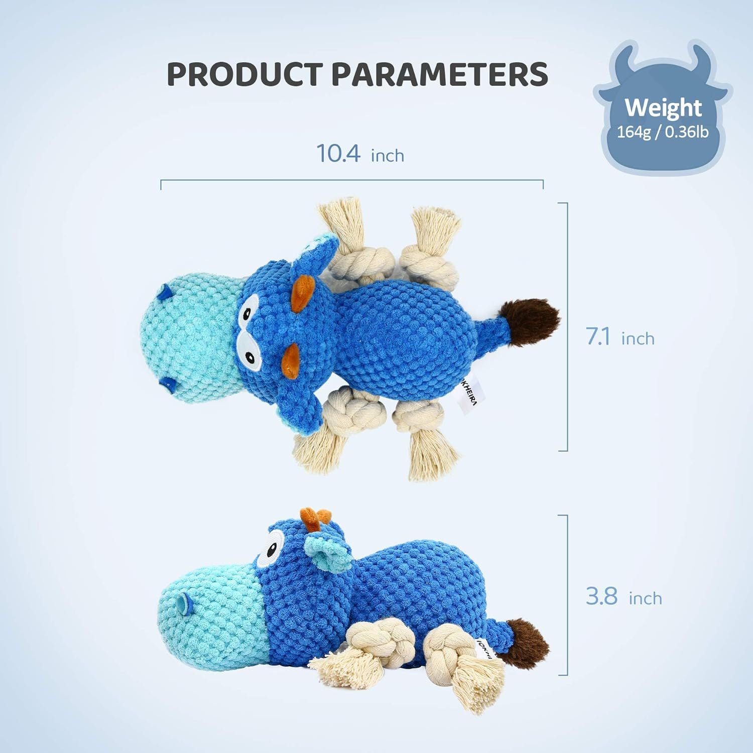 Highly Durable and Affordable Squeaky Interactive Cow Toy for Chewers