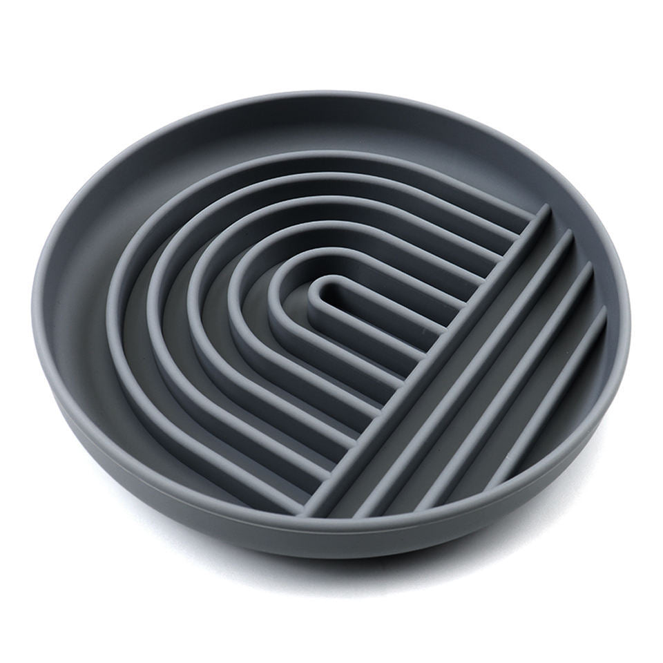 Beige Silicone Slow Feeder Bowl for Pets