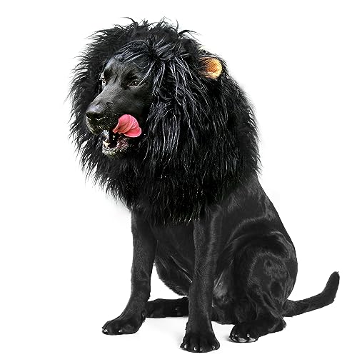 Lion Mane Wig for Dogs with Ears, Funny Pet Costumes for Halloween