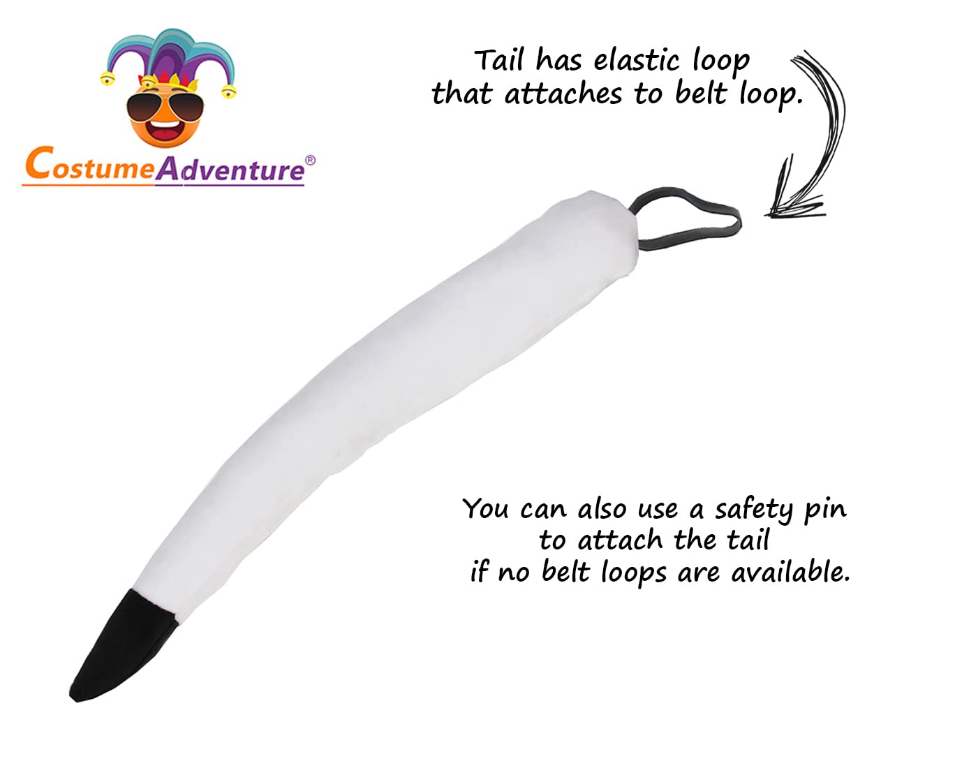 Black and White Dog Ears Headband and Tail Costume Accessory