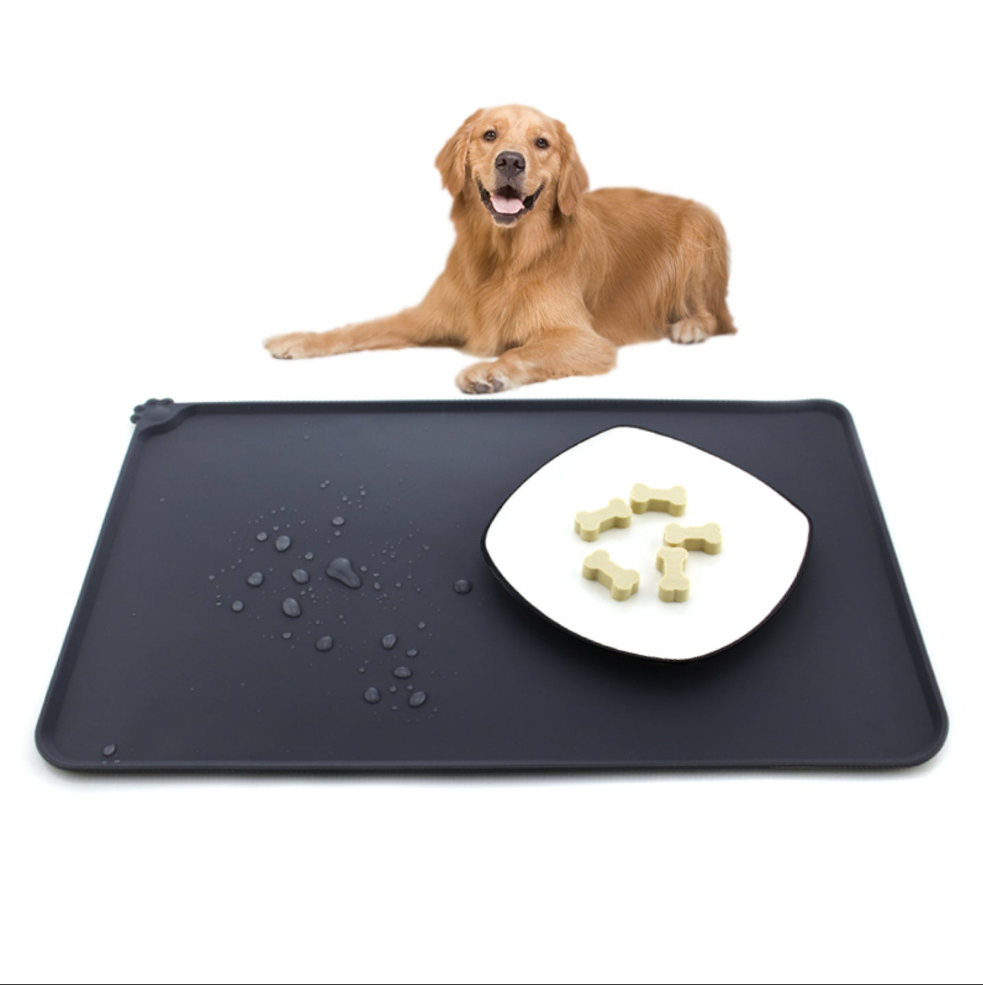 Waterproof Pet Food Mat/ Silicone Spill Mat (Size/ Color Options)