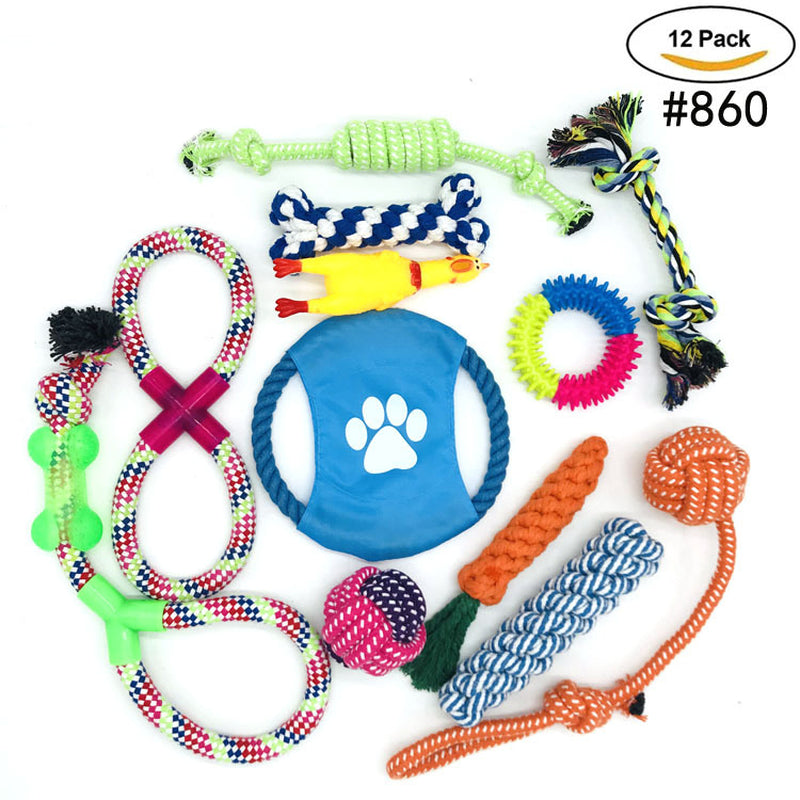 12-Piece Rope Dog Toy Set