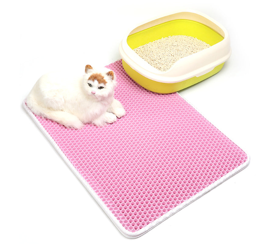 Litter Pan Mat/ EVA Double Cat Litter Mat (Color/ Size Options)