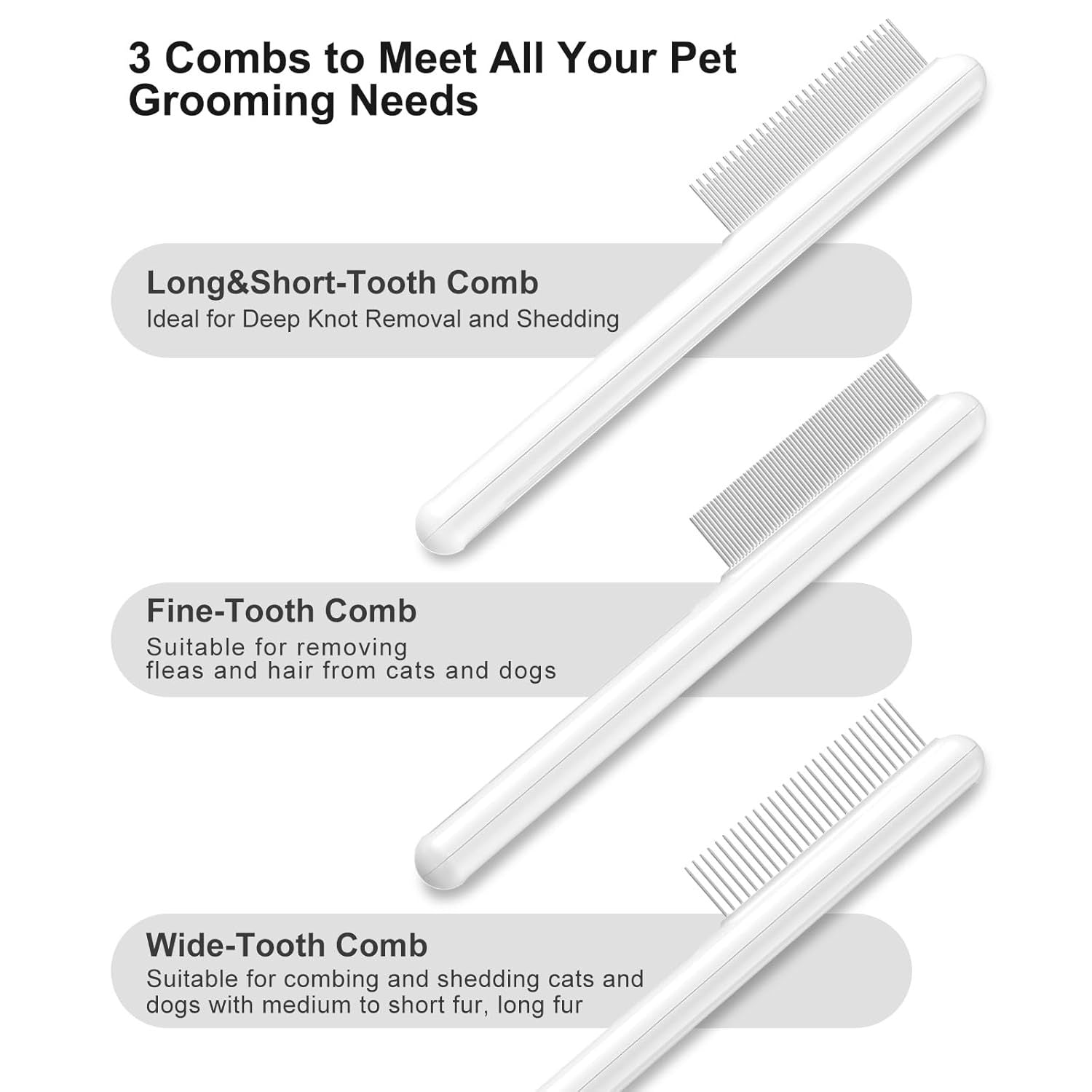 Cat Combs Rounded Stainless Steel Teeth Smooth Tips For Removing Loose Hair