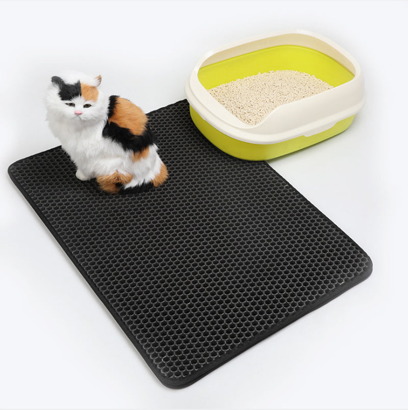 Litter Pan Mat/ EVA Double Cat Litter Mat (Color/ Size Options)