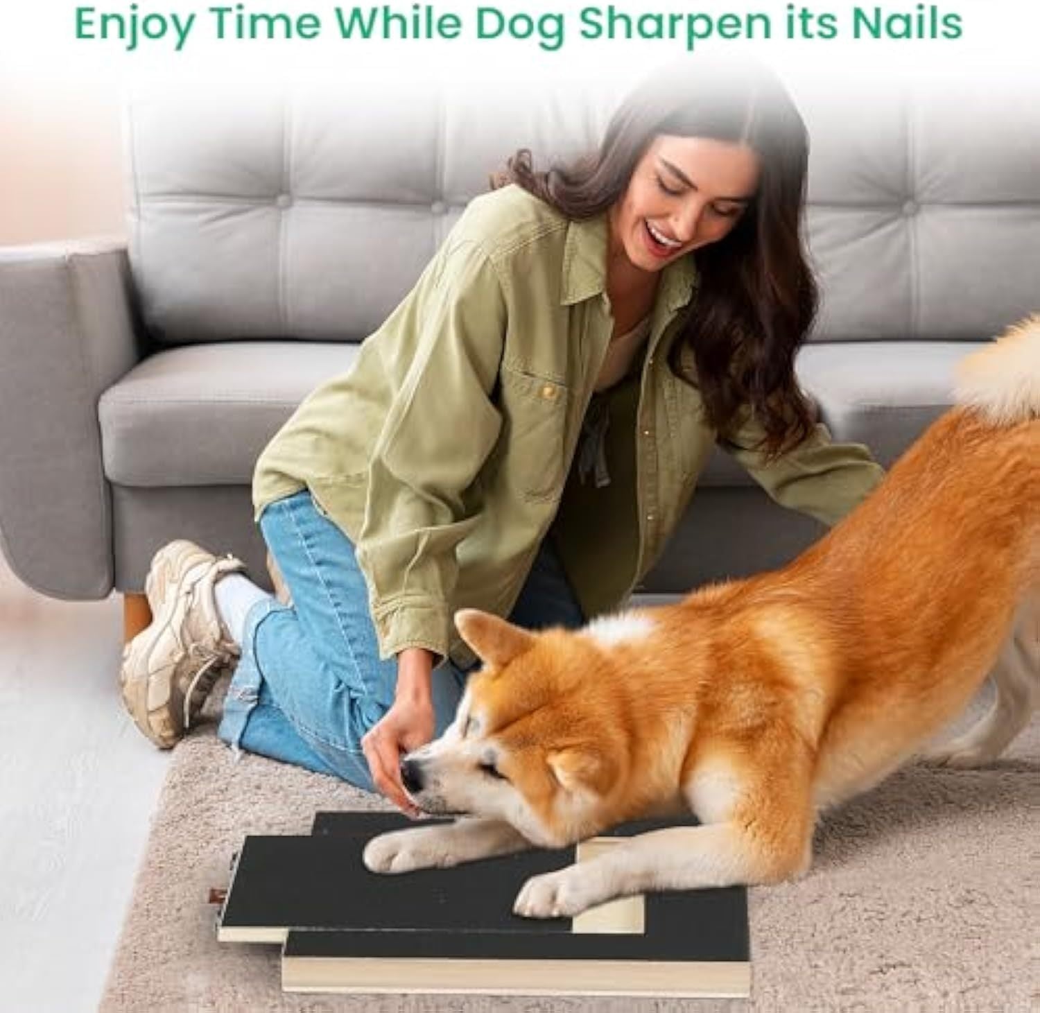 Dog Nail Grinder Board Scratch Pad For Nails With Treat Box