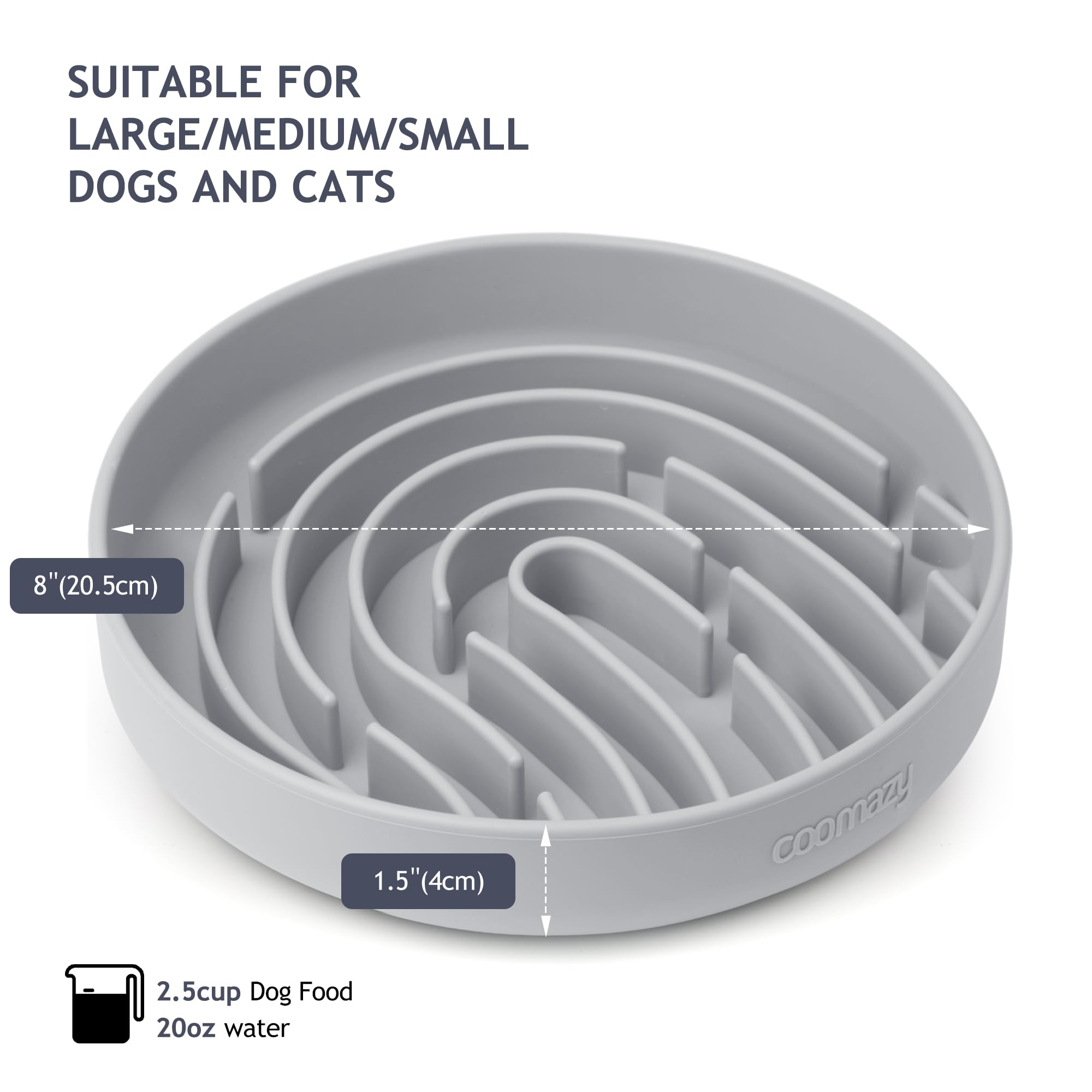 Coomazy Silicone Slow Feeder Dog Cat Bowls