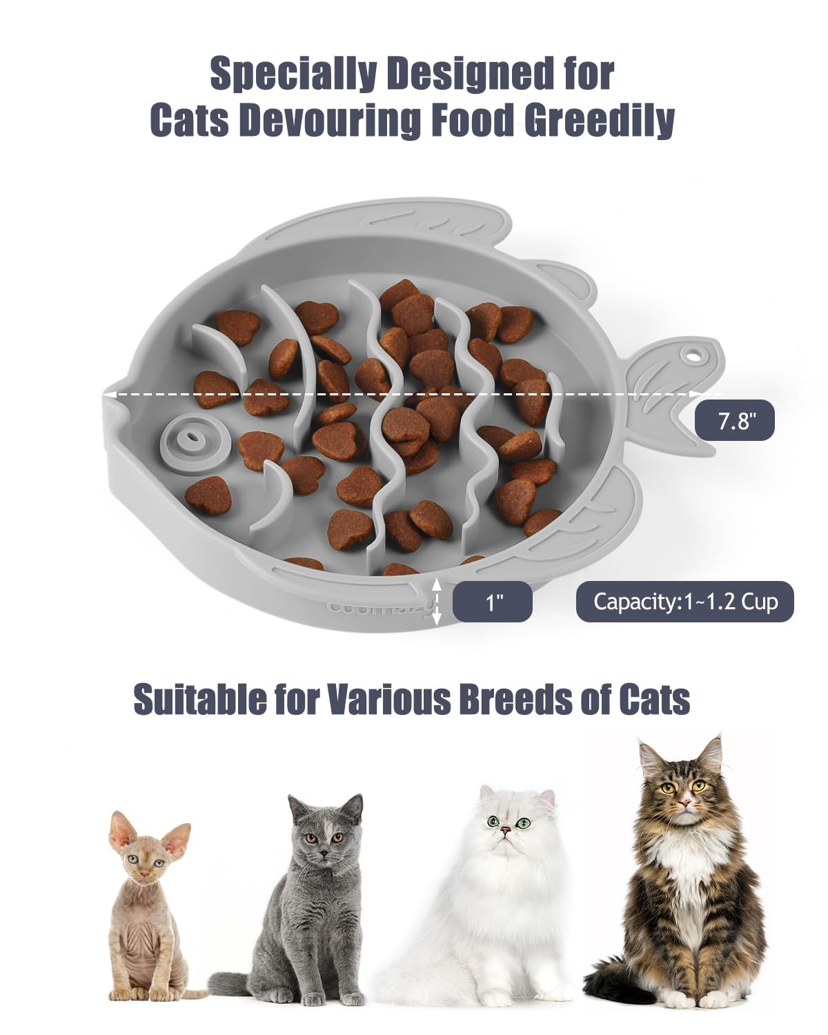 Coomazy Silicone Slow Feeder Dog Cat Bowls