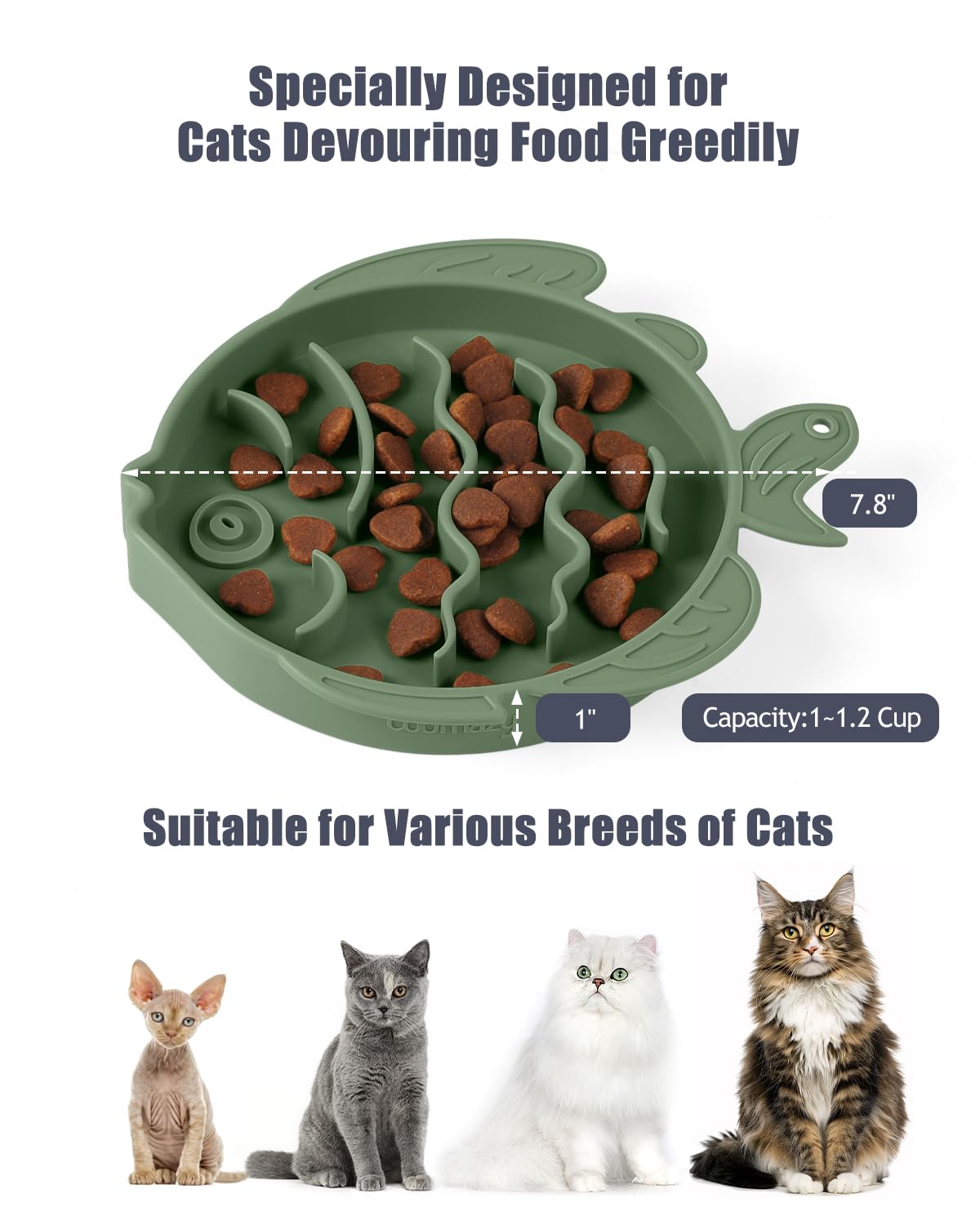 Coomazy Silicone Slow Feeder Dog Cat Bowls