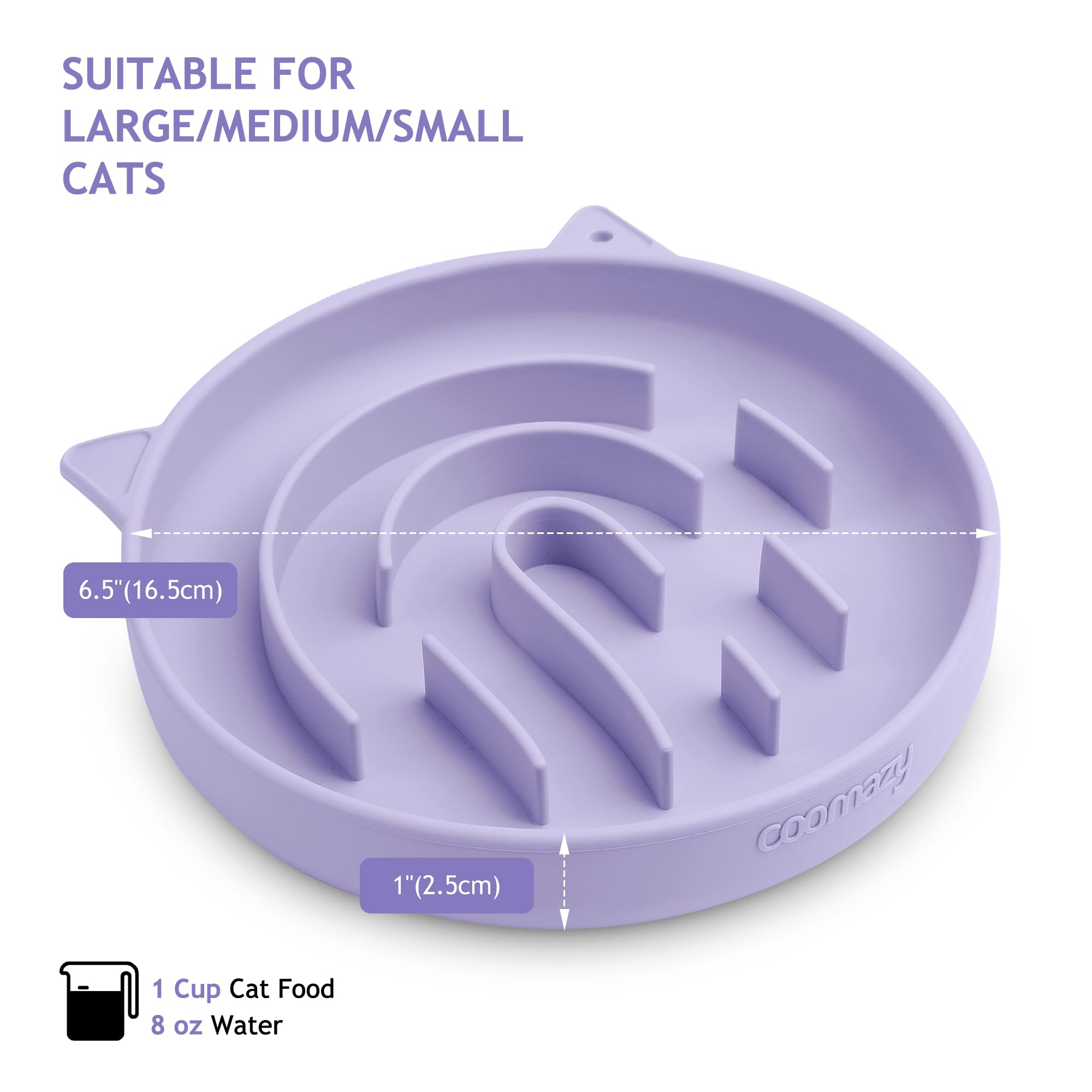 Coomazy Silicone Slow Feeder Dog Cat Bowls