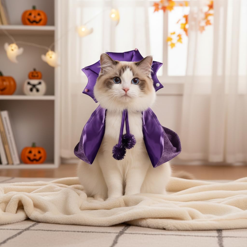 Cat Halloween Costumes & Cat Cape Vampire Cloak Halloween Dog Costume