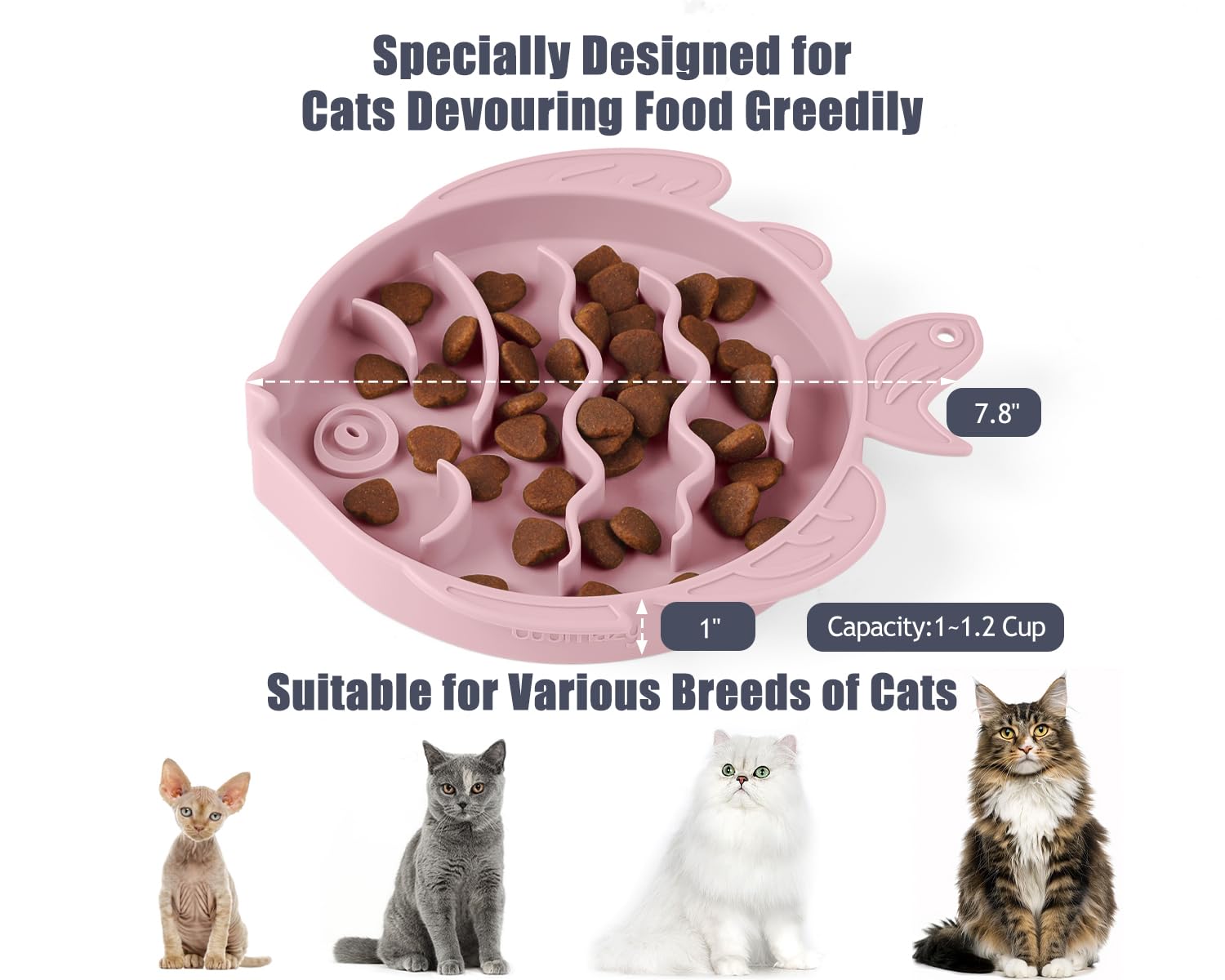 Coomazy Silicone Slow Feeder Dog Cat Bowls