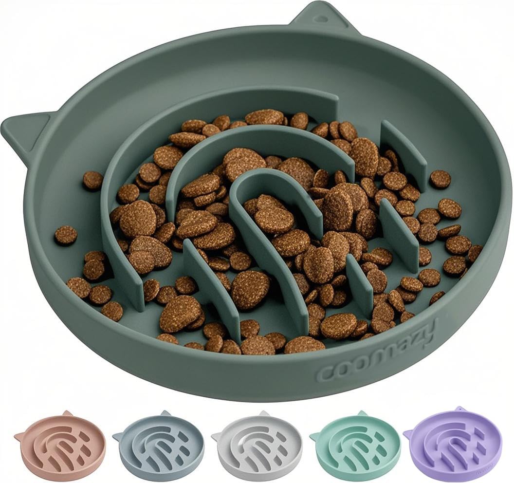 Coomazy Silicone Slow Feeder Dog Cat Bowls