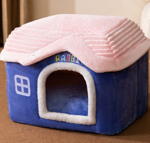 Foldable House Pet Cat Bed