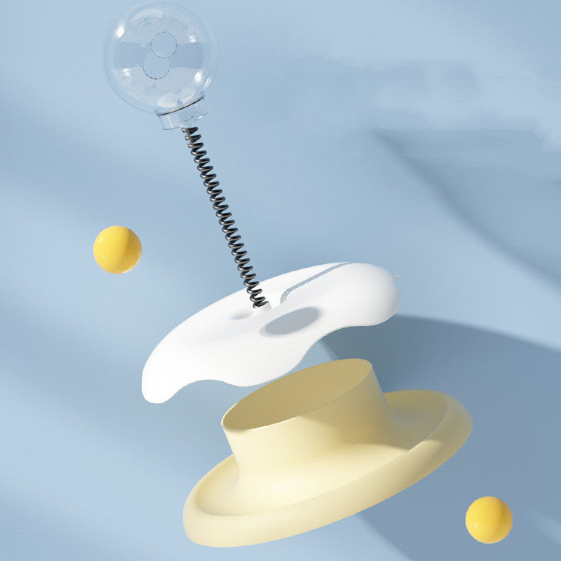 2-in-1 Cat Toy – Interactive Turntable & Treat Dispenser