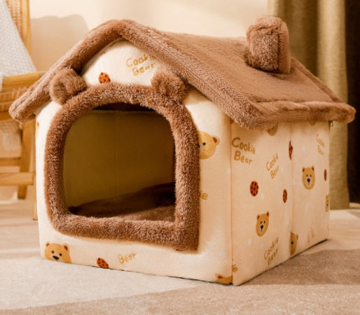Foldable House Pet Cat Bed