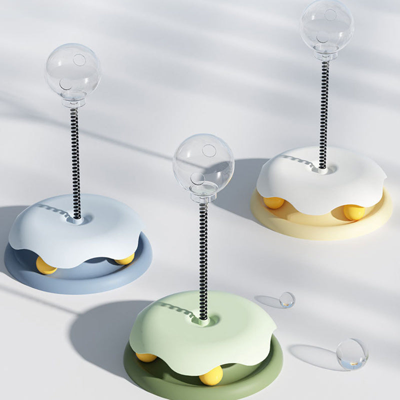 2-in-1 Cat Toy – Interactive Turntable & Treat Dispenser