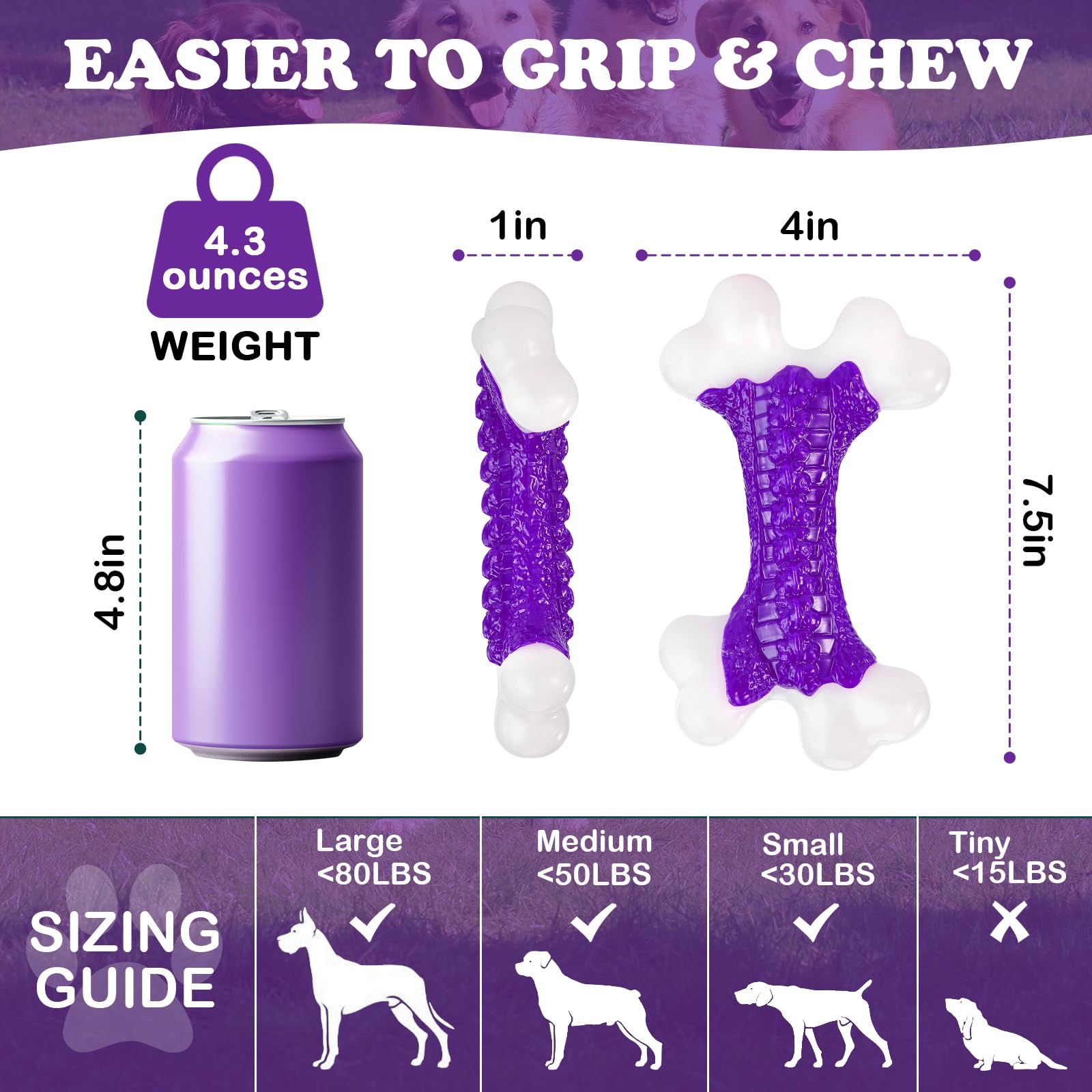 Kseroo Tough Dog Toys, Toys for Aggressive Chewers Large Breed