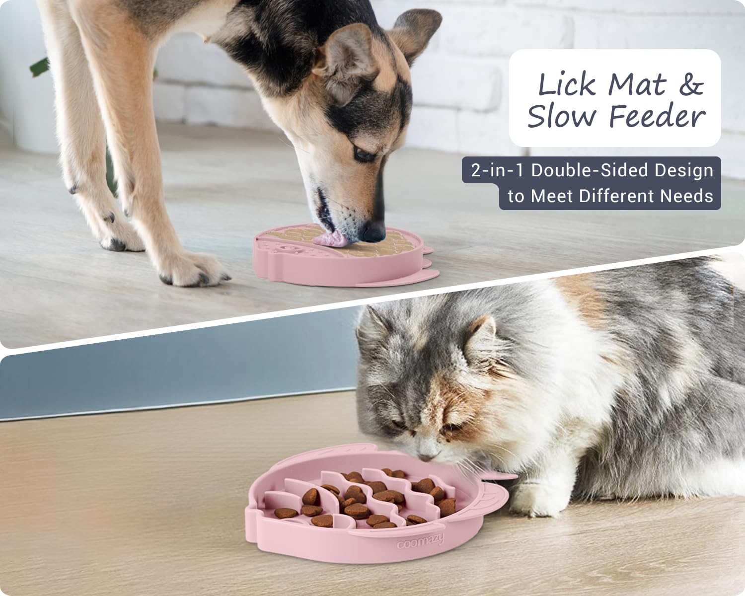 Coomazy Silicone Slow Feeder Dog Cat Bowls