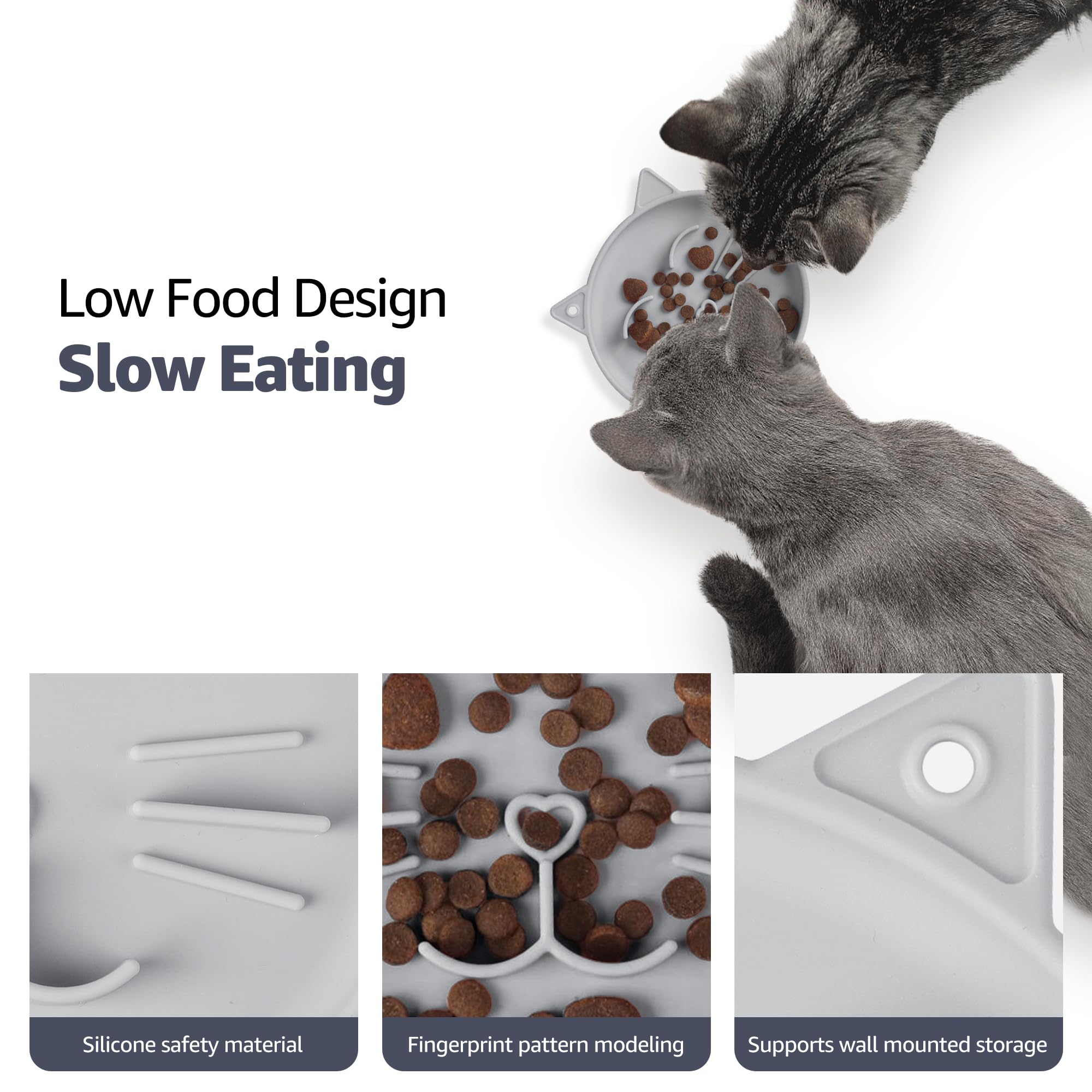 Coomazy Silicone Slow Feeder Dog Cat Bowls