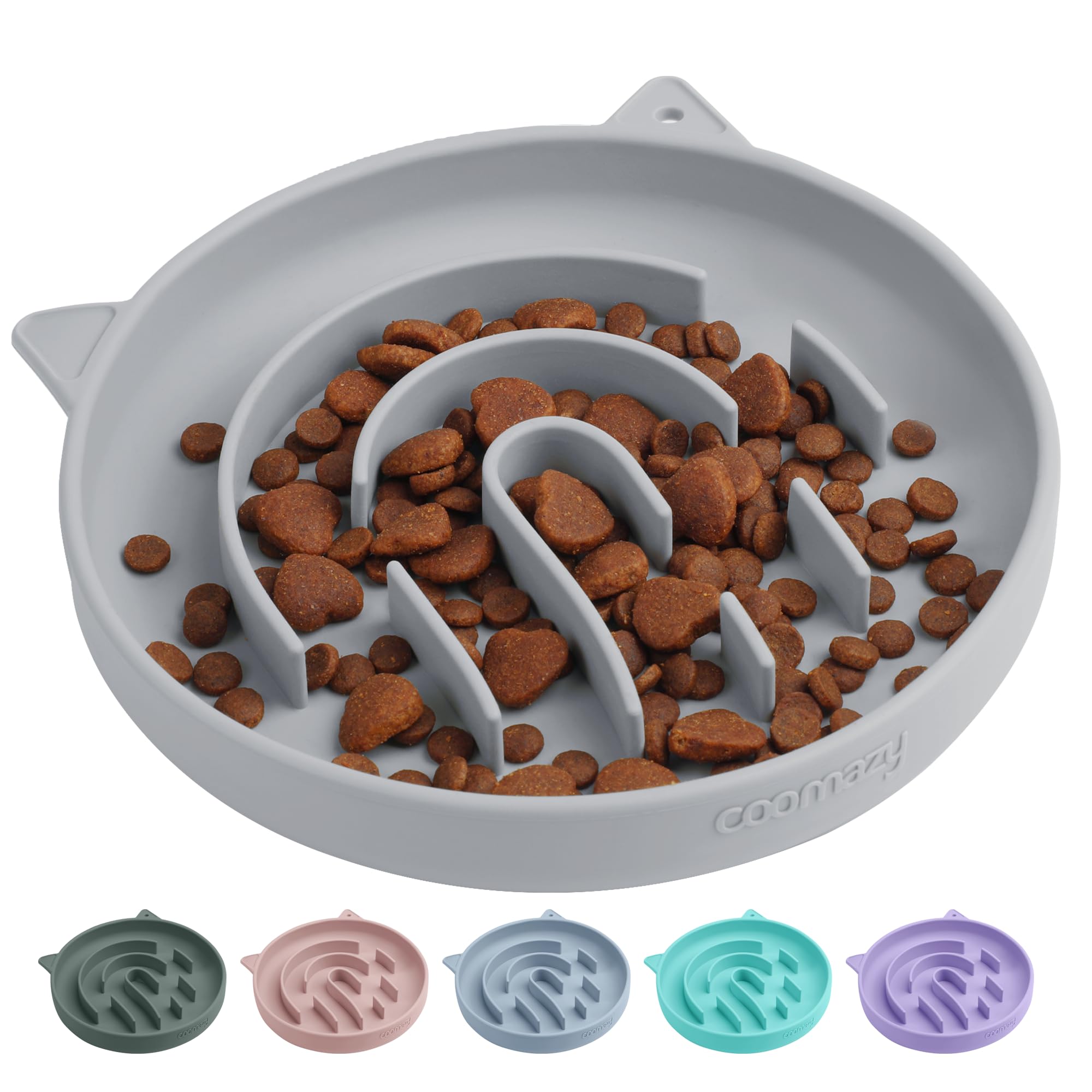 Coomazy Silicone Slow Feeder Dog Cat Bowls